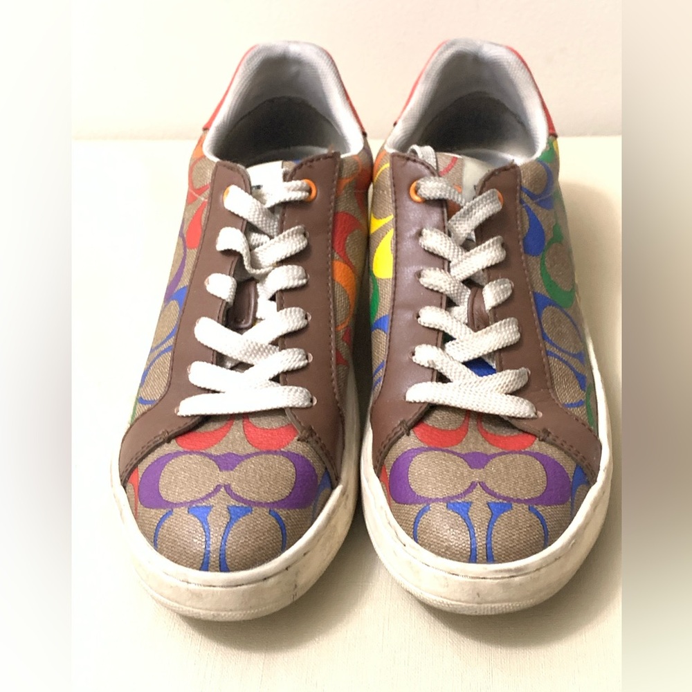 Coach Rainbow Multicolor Unisex Sneakers US 8B Eu 38.5 Style Code CA449 Preowned - Picture 2 of 10